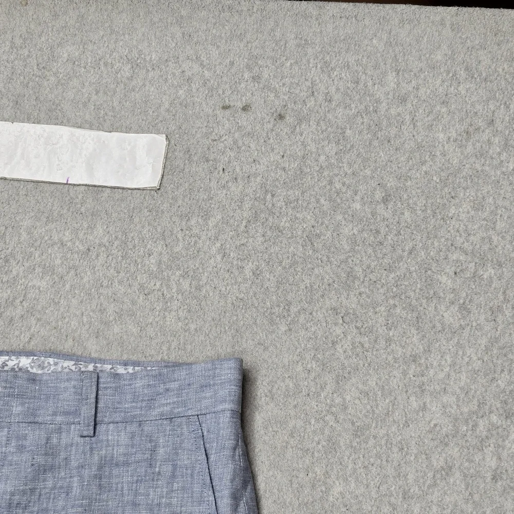 Bar III Men Pants 30W 30L Blue Linen Dress Pants Button Slim 26